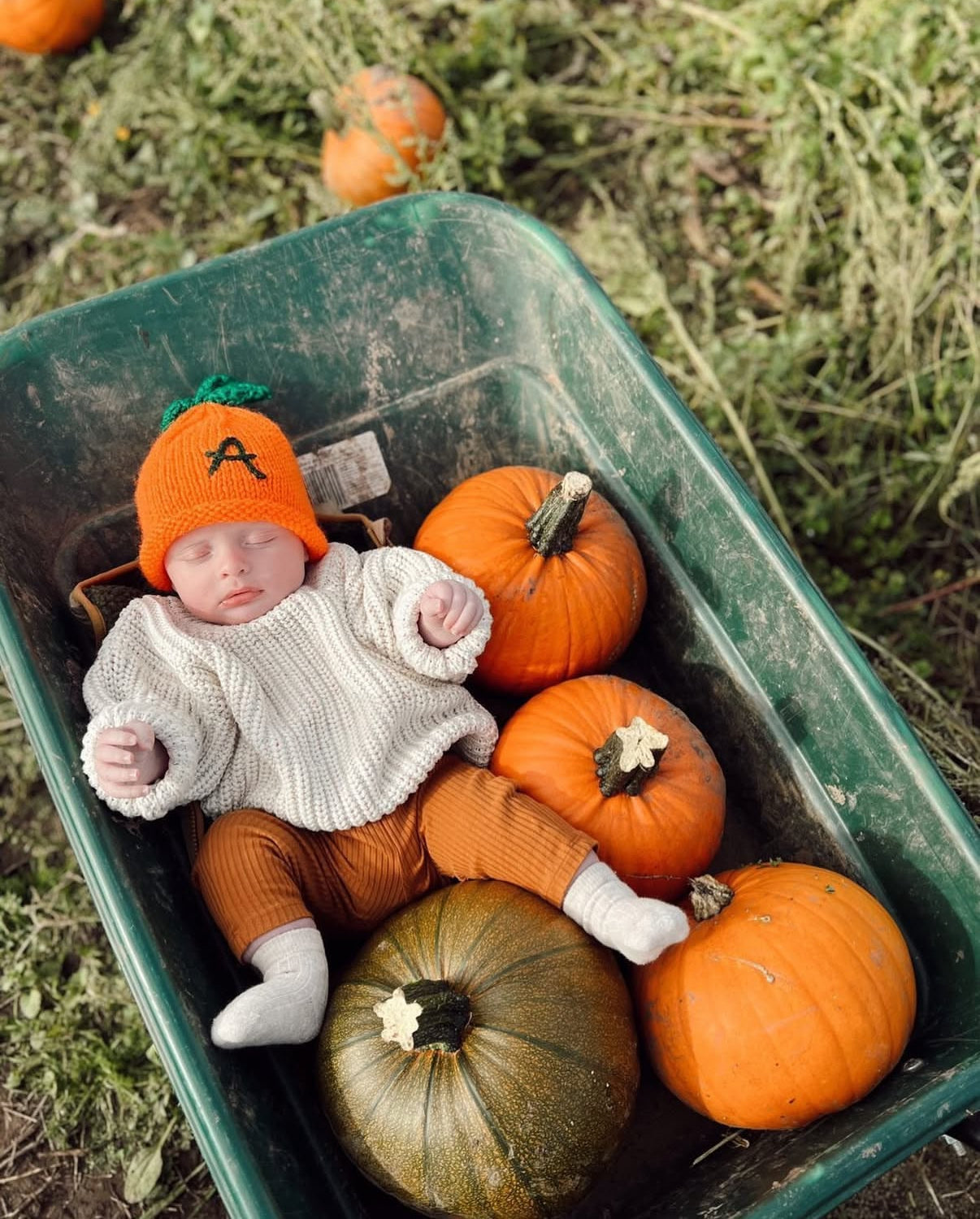 Pumpkin knit hat - peachy!