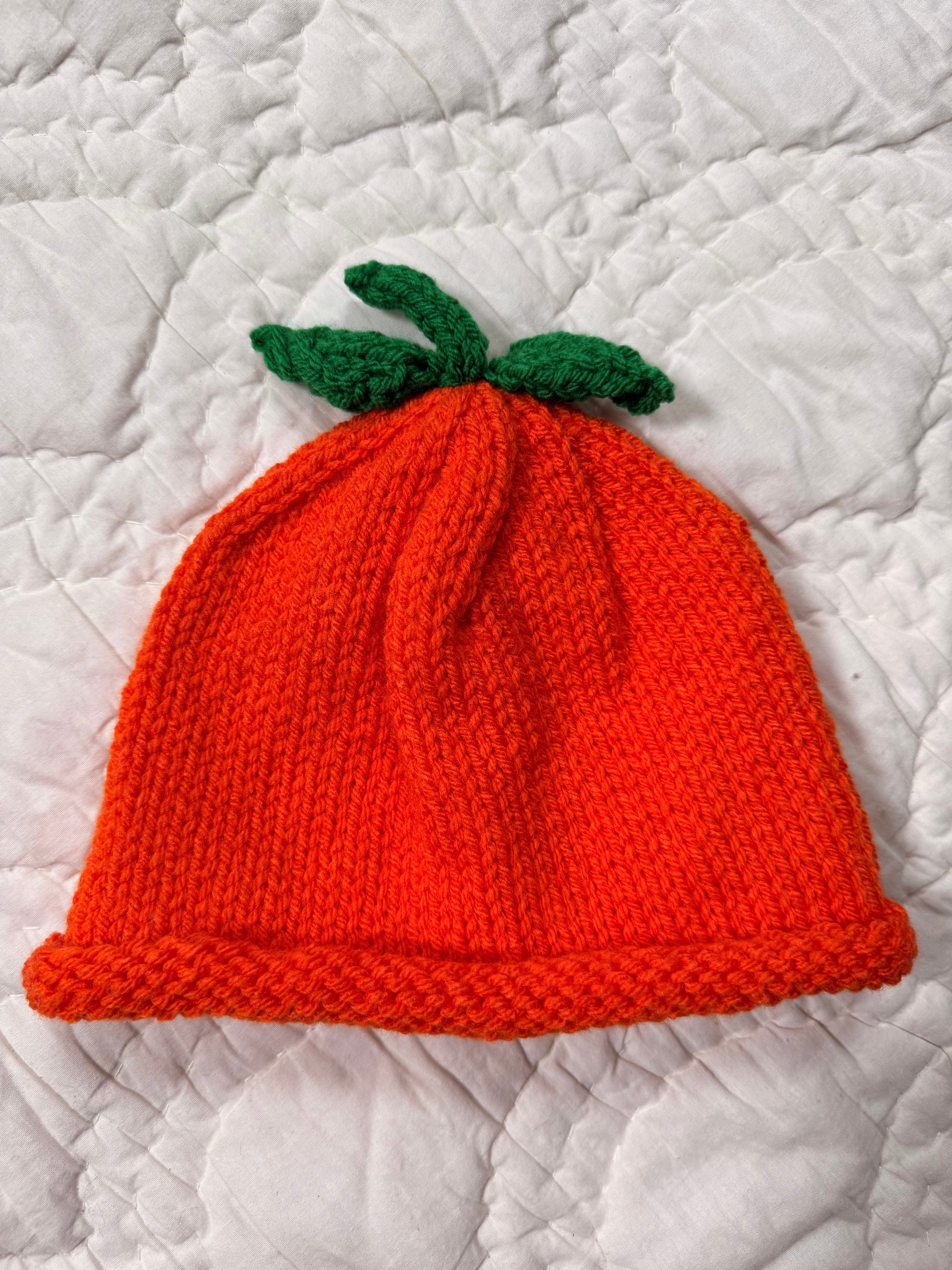 Pumpkin knit hat