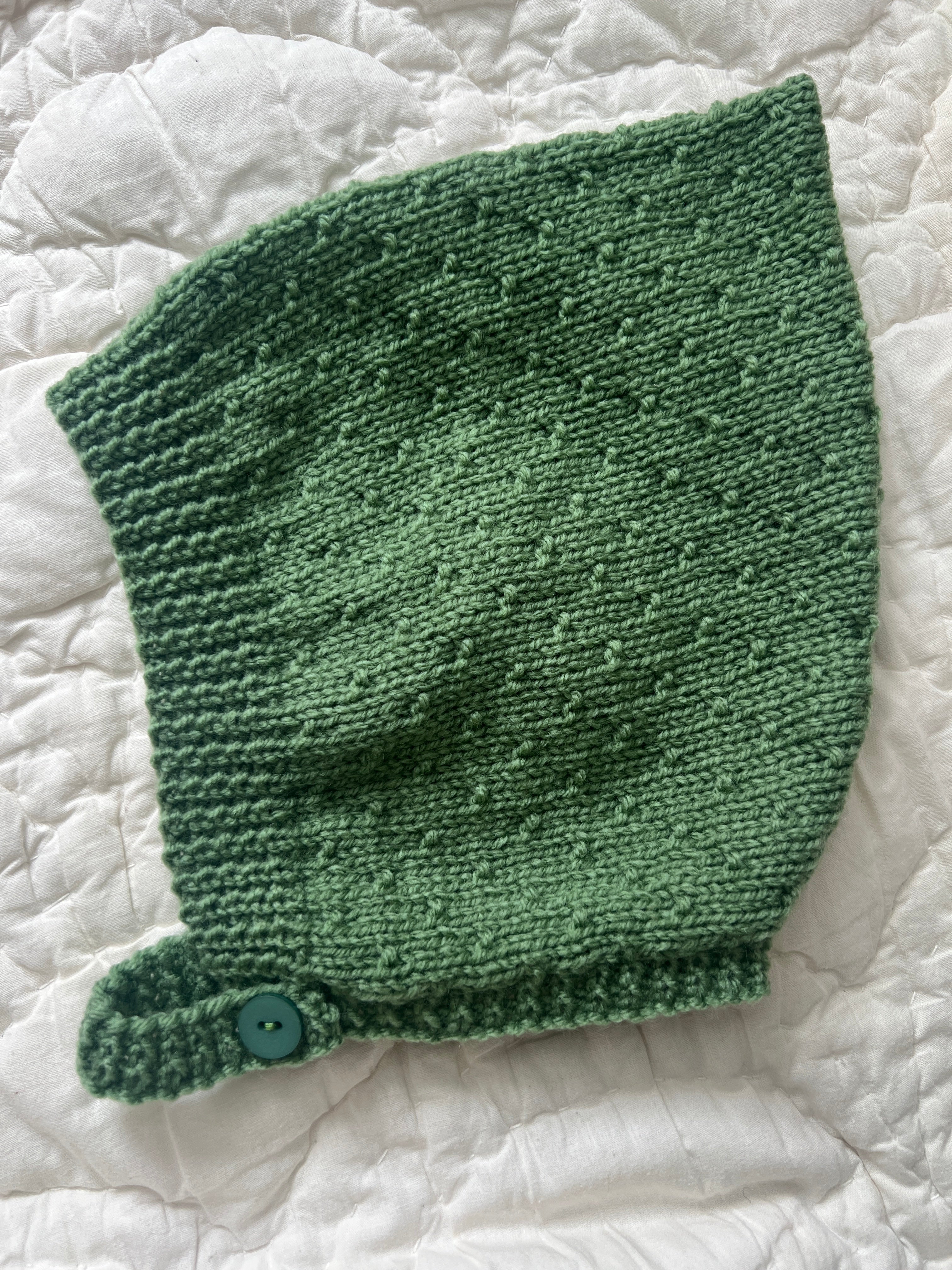 3-6 years hand knitted bonnet | name embroidery