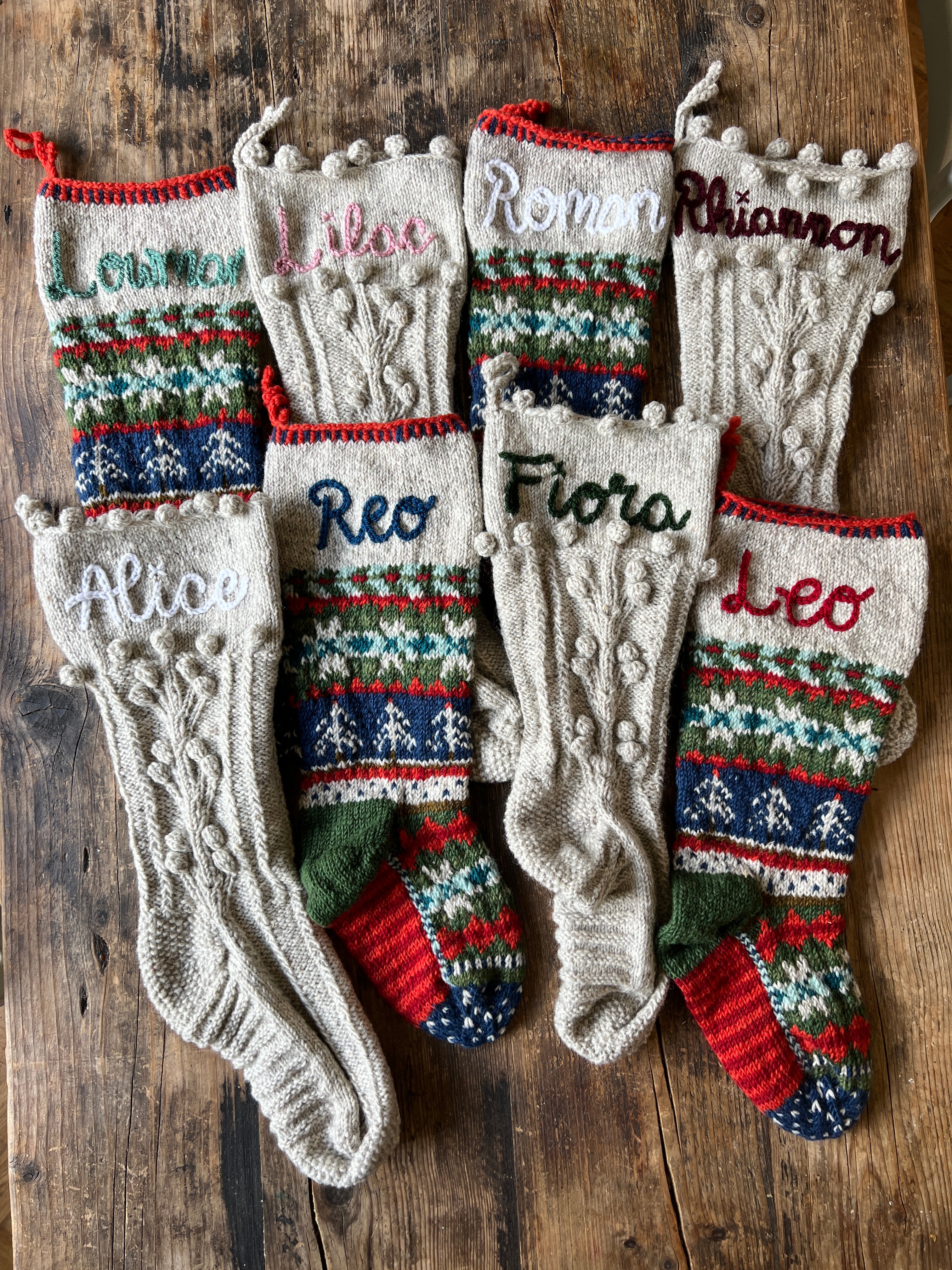 Heirloom Christmas Stocking | Oatmeal Pom Pom
