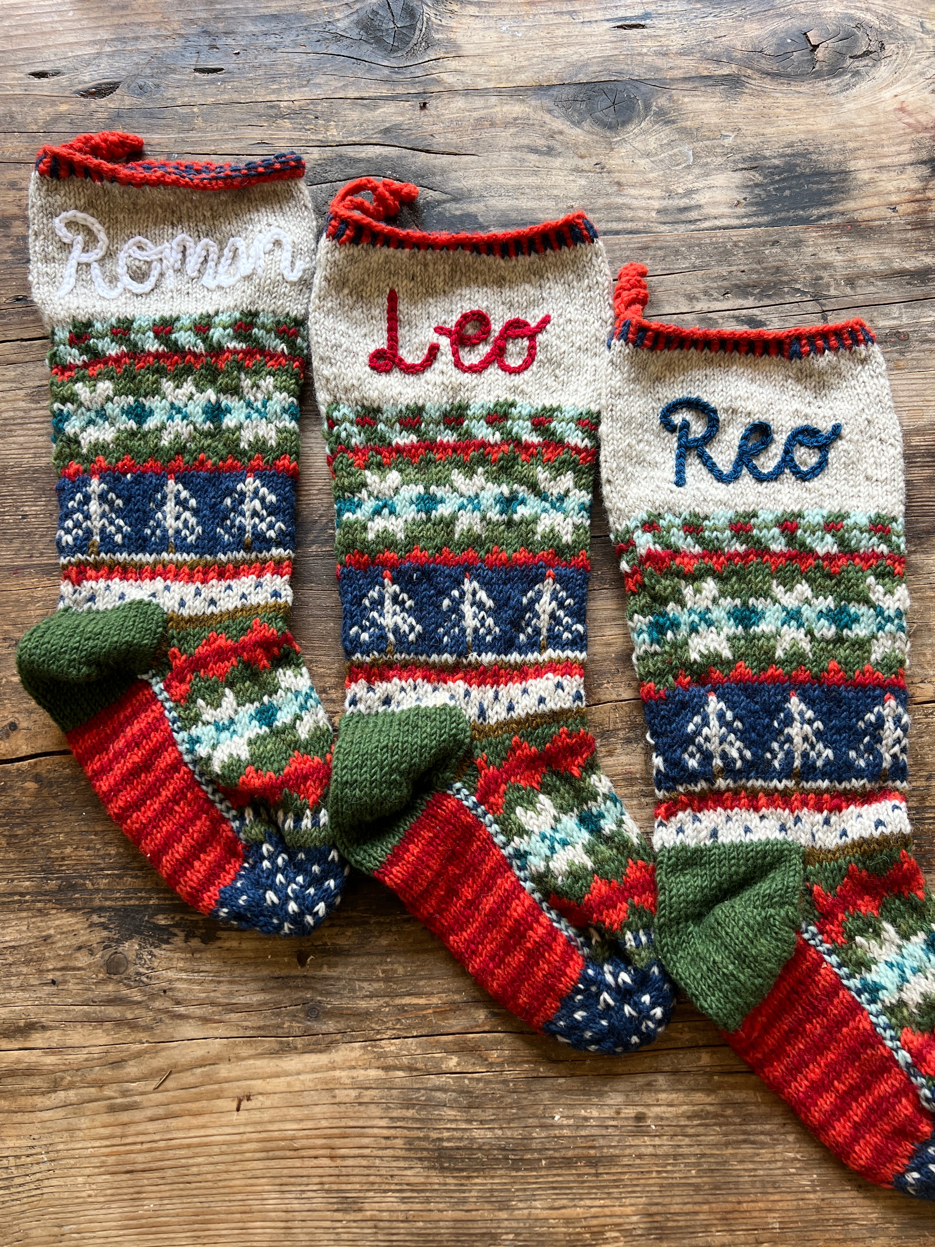 Heirloom Christmas Stocking | Blue + Green