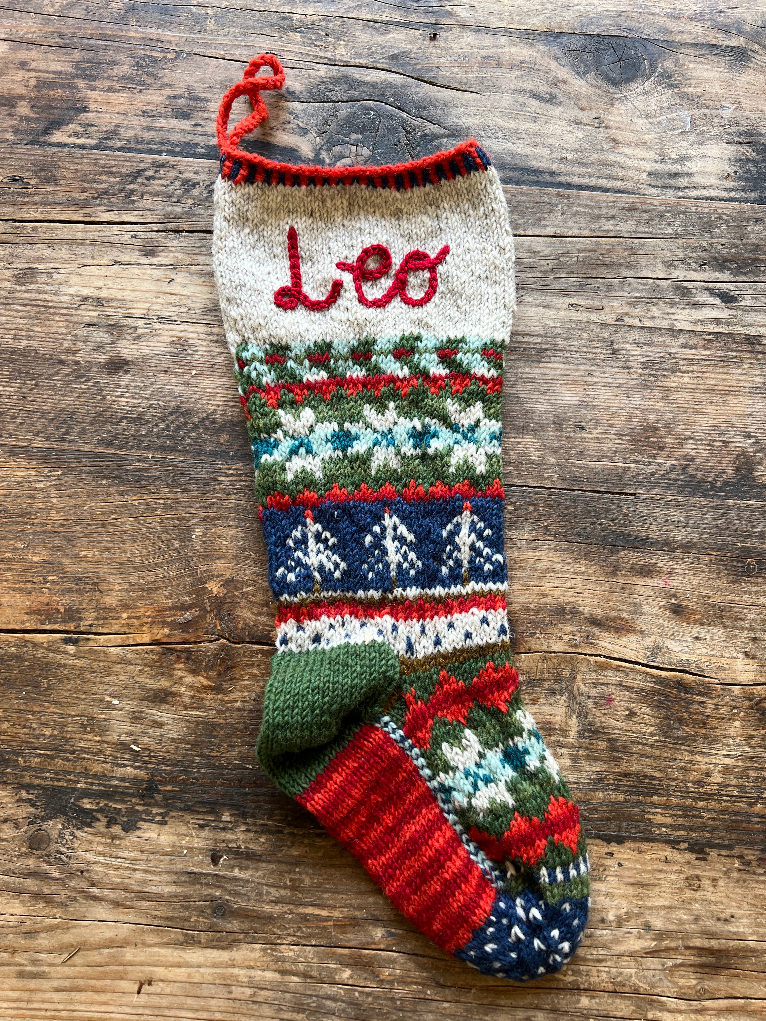 Heirloom Christmas Stocking | Blue + Green