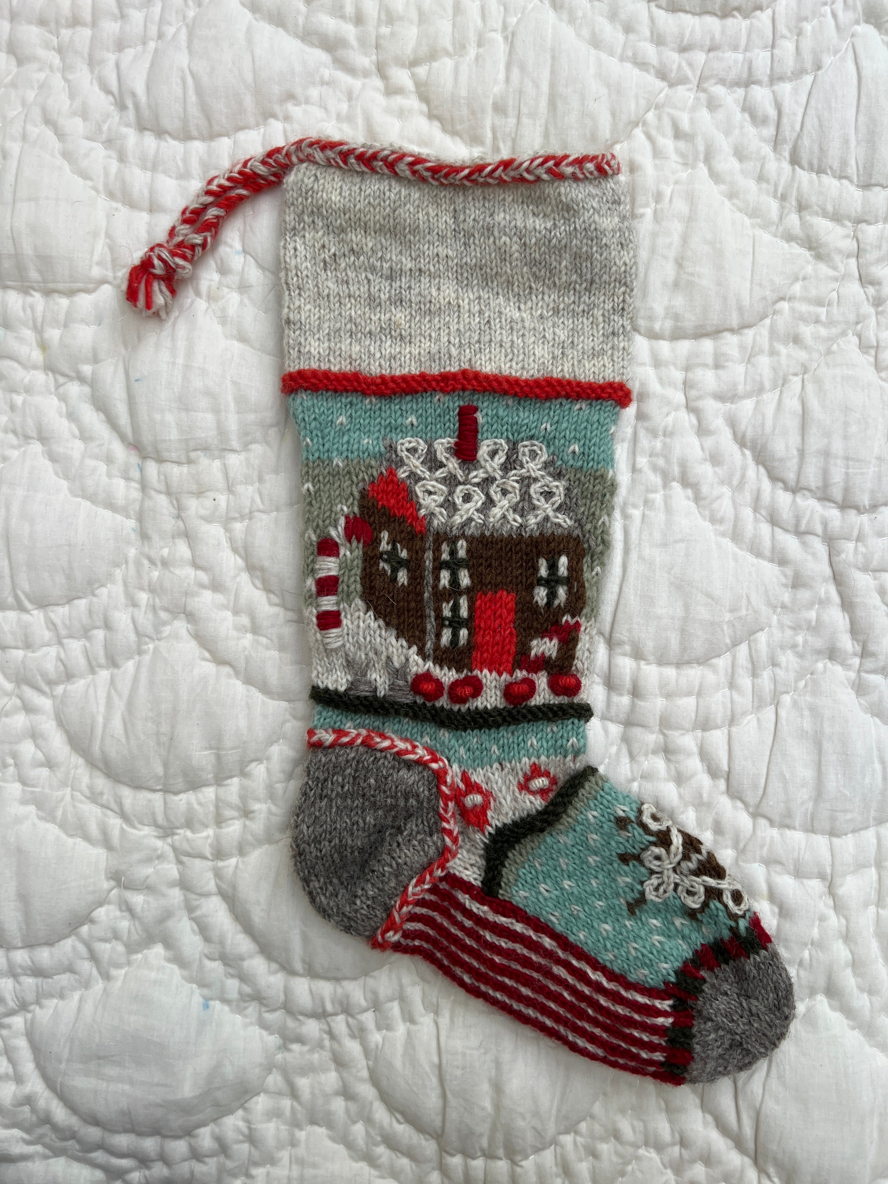 Heirloom Christmas Stocking | Gingerbread House
