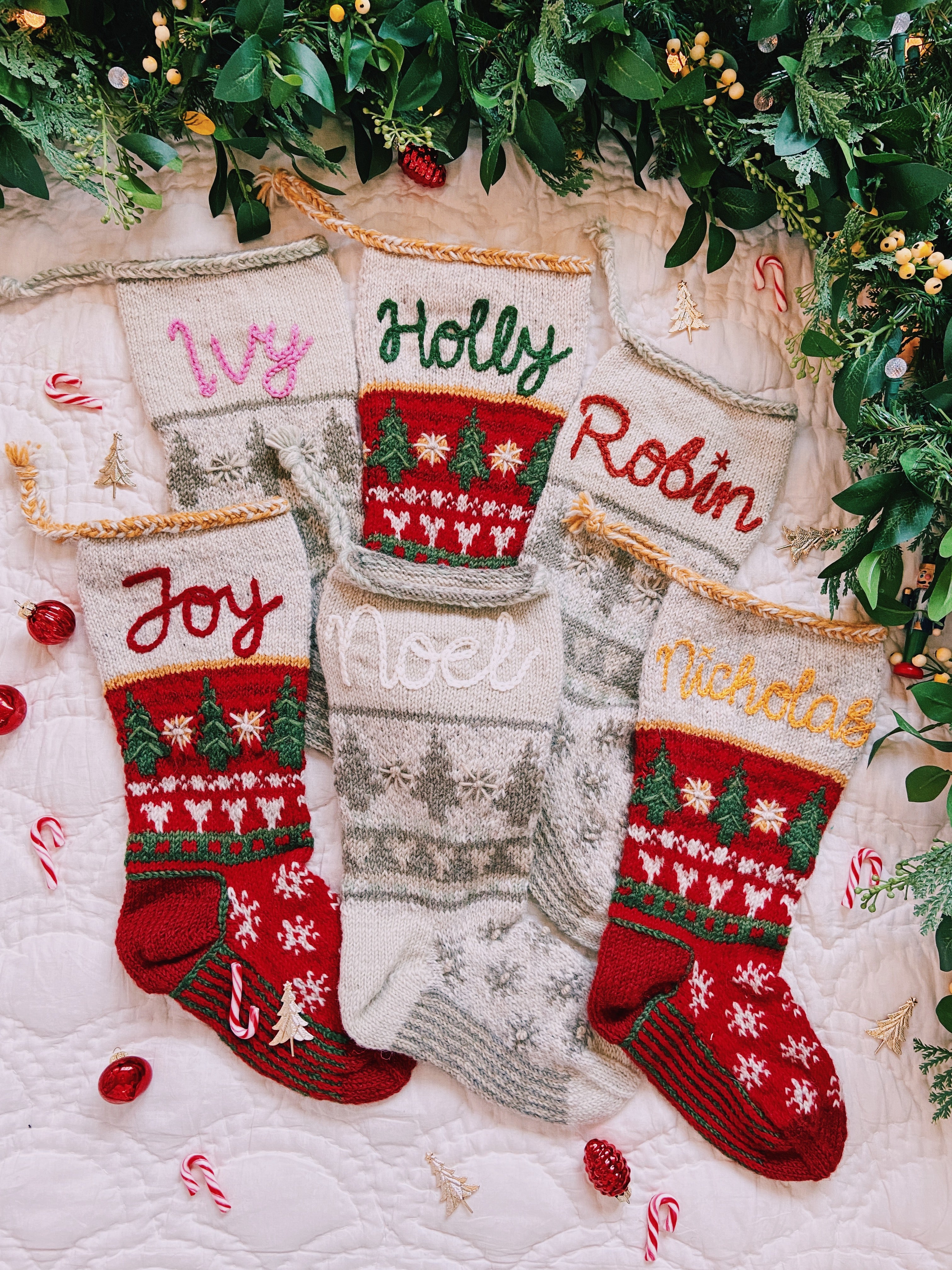 Heirloom Christmas Stocking | Red + Green