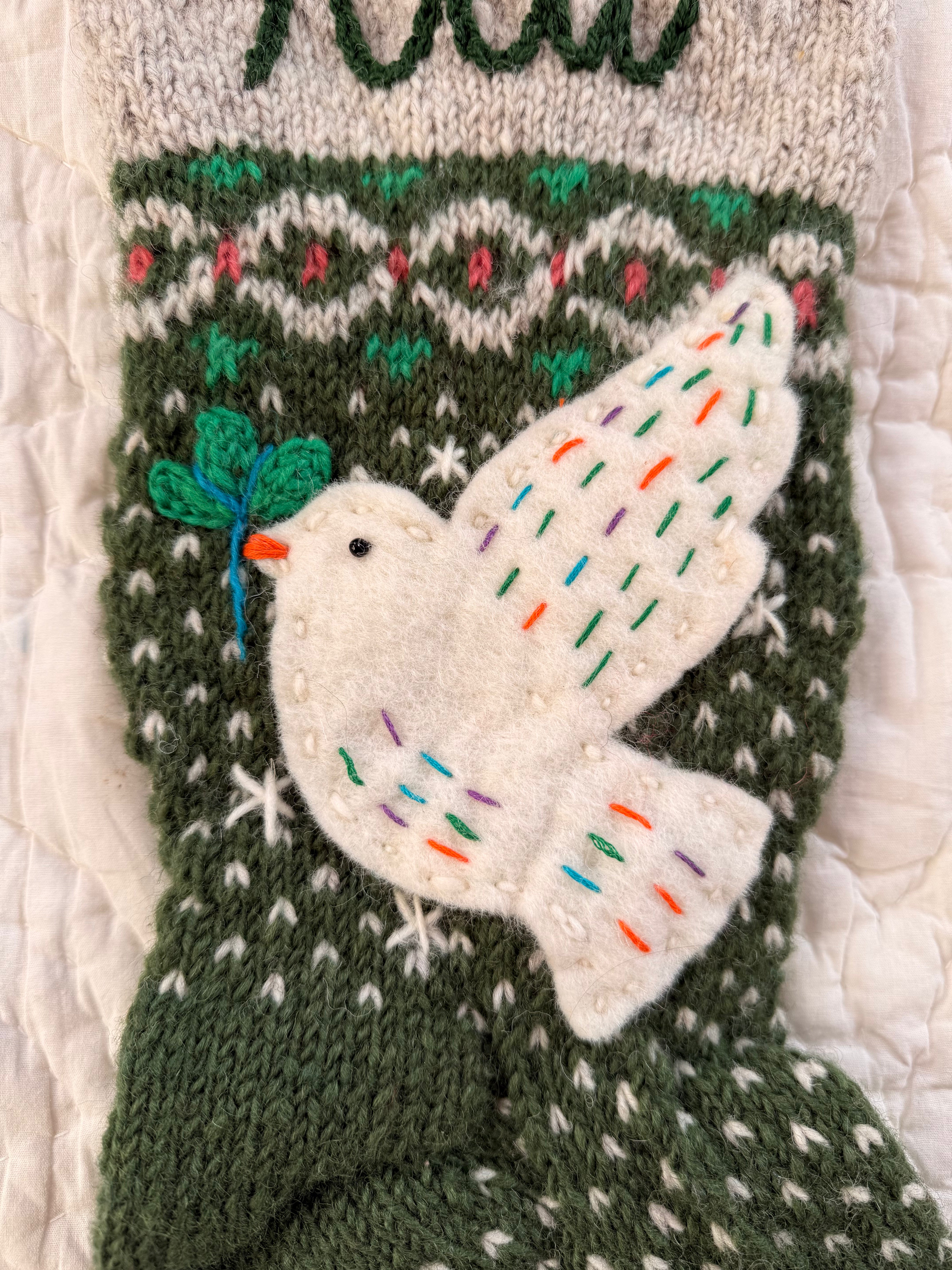Heirloom Christmas Stocking | Green Dove
