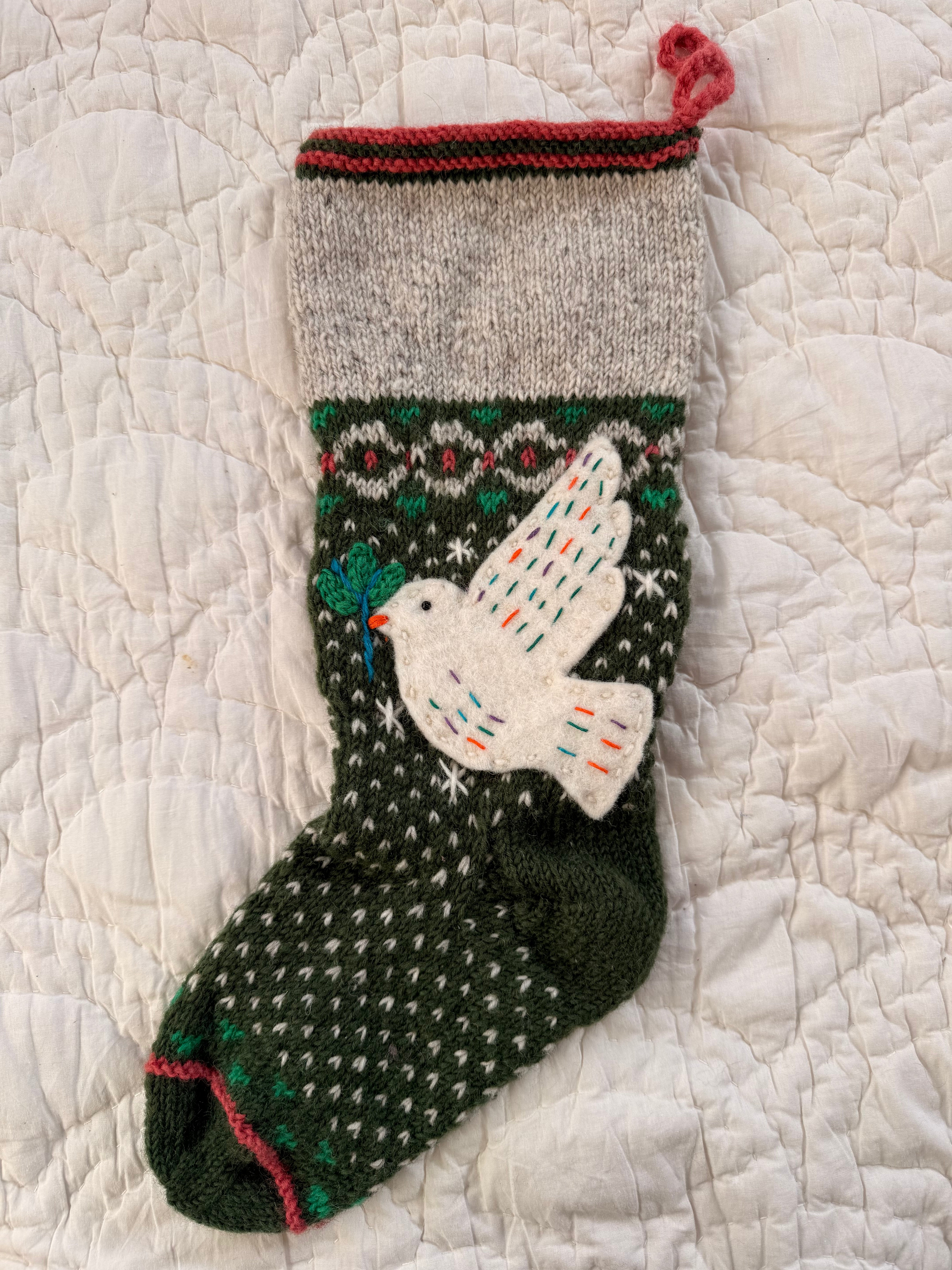 Heirloom Christmas Stocking | Green Dove