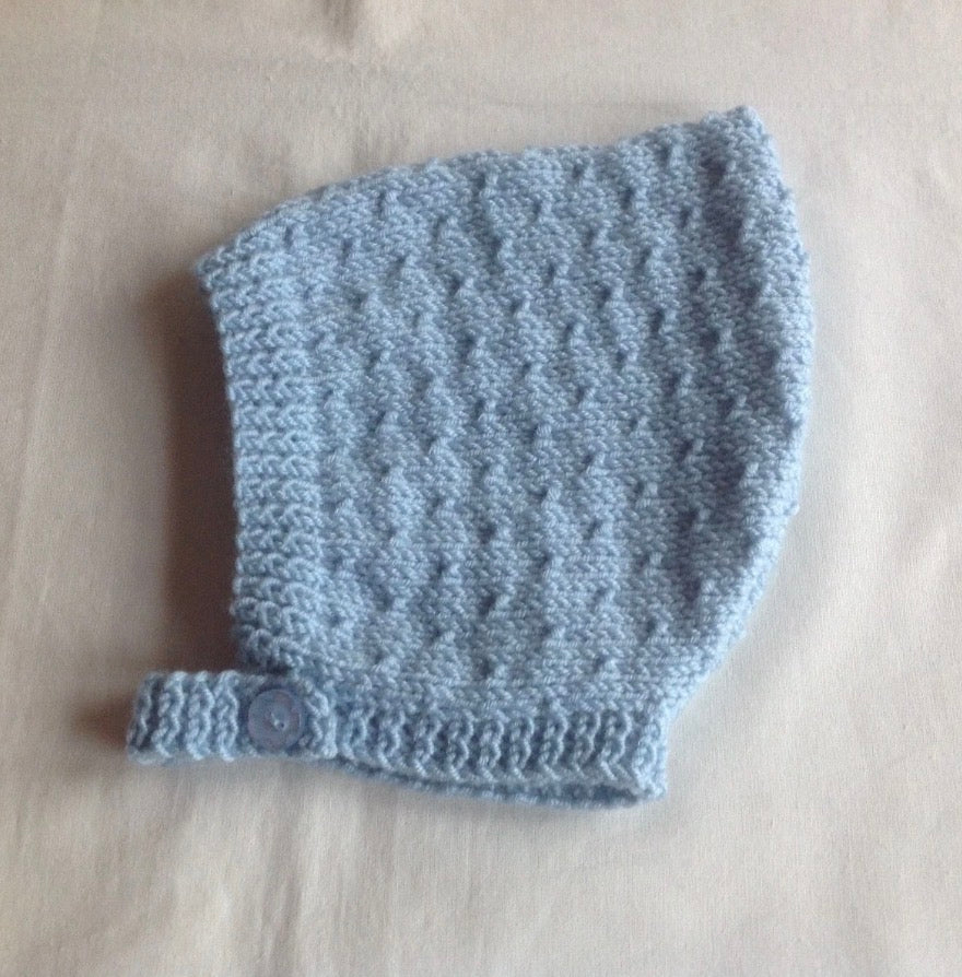 0-9 months hand knitted bonnet | name embroidery